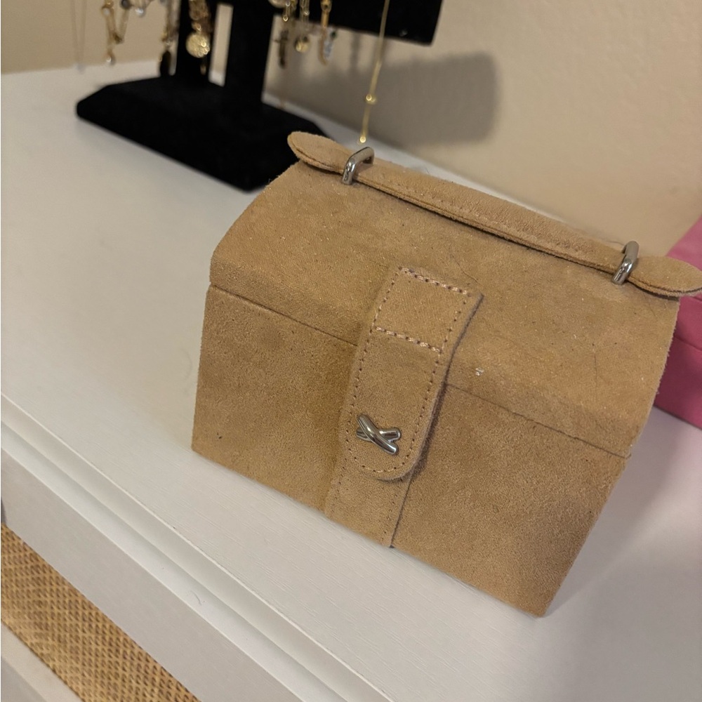 Tan Suede Jewelry Box